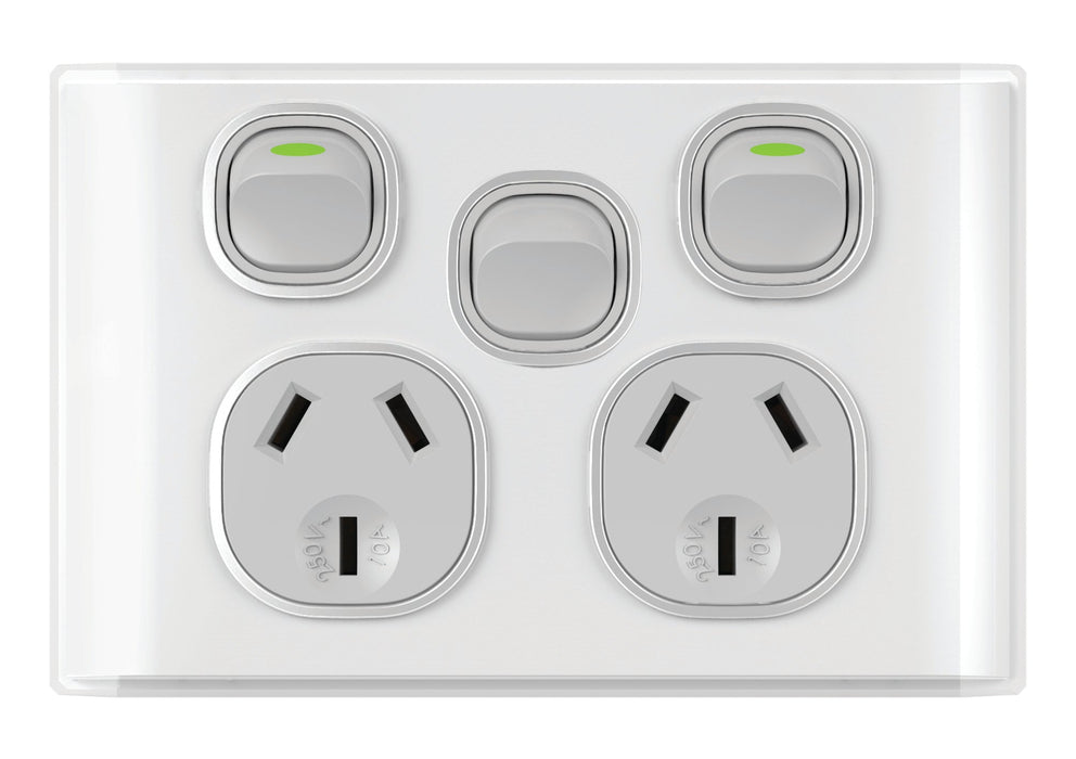 Snow Leopard Double Power Point With Extra Switch