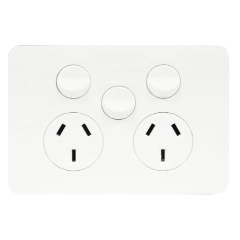 Hager Allure Double Powerpoint With Extra Switch