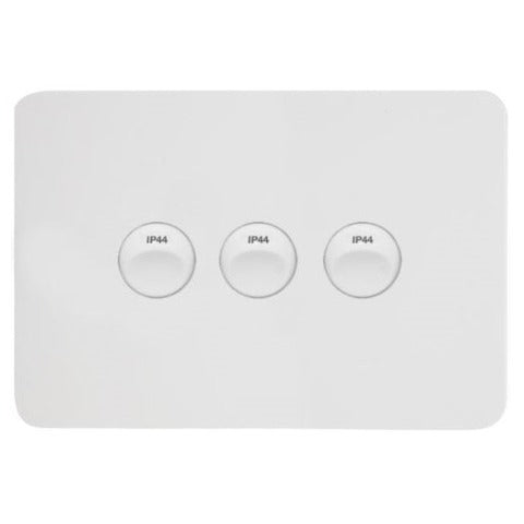 Hager Allure 3 Gang IP44 Horizontal Switch