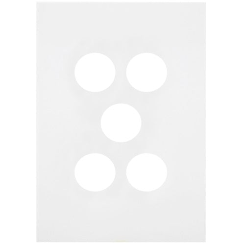 Hager Finesse 5 Gang Grid & Plate Only