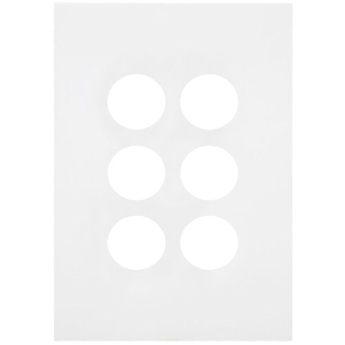 Hager Finesse 6 Gang Grid & Plate Only