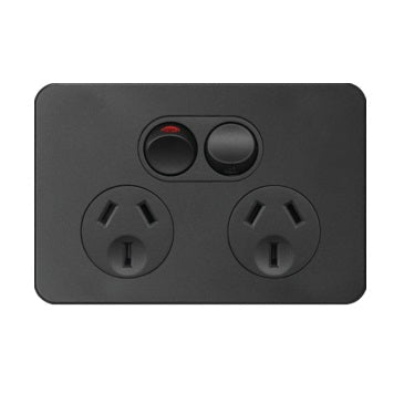 Hager Silhouette Double Power Point Outlet 10a