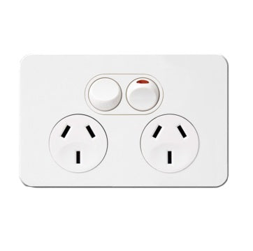 Hager Silhouette Double Power Point Outlet 10a