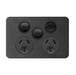 Hager Silhouette Double Power Point Outlet 10a With Extra Switch