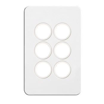 Hager Silhouette 6 Gang Grid And Plate Assembly