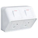 Hager Weatherproof Twin Powerpoint 10A Shallow Mount