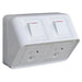 Hager Weatherproof Twin Powerpoint 10A Shallow Mount