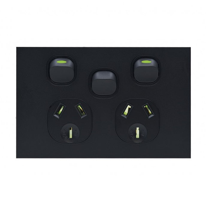 Clouded Leopard Double Power Point with Extra Switch/GPO