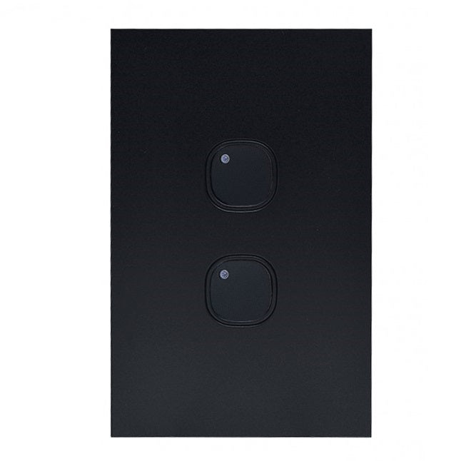 Clouded Leopard 2 Gang Push Button Complete Vertical Switch
