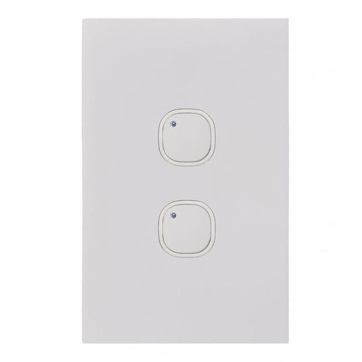 Clouded Leopard 2 Gang Push Button Complete Vertical Switch