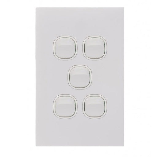 Clouded Leopard 5 Gang Complete Vertical Switch