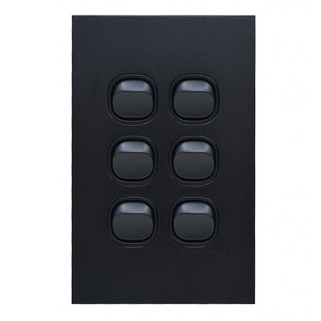 Clouded Leopard 6 Gang Complete Vertical Switch