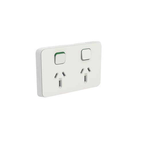 clipsal 3025 15 vw twin switched socket outlet 15a vivid white