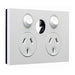 clipsal saturn zen socket outlet 10a 250v twin less ex switch white