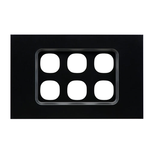 clipsal saturn zen grid plate assembly 6 gang black 30 series mechs