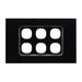 clipsal saturn zen grid plate assembly 6 gang black 30 series mechs