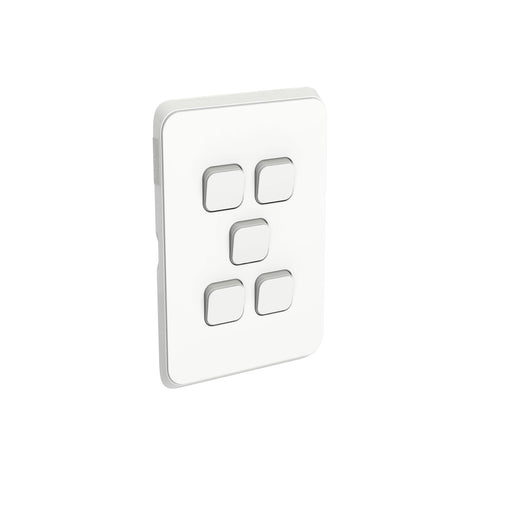 clipsal 3045va vw 5 gang flush switch vivid white