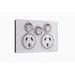 clipsal saturn series socket outlet 10a twin with extra switch 4025xa pw