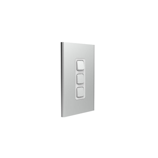 clipsal s3043c sv 3 gang switch plate skin only silver