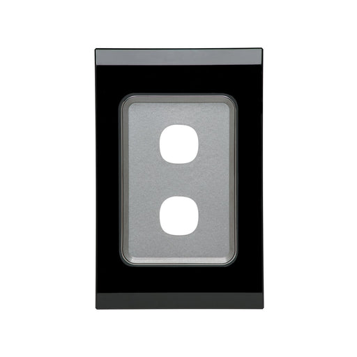 clipsal saturn series grid and plate assembly 2 gang 4032vh eb