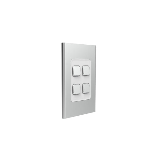 clipsal s3044c sv 4 gang switch plate skin only silver