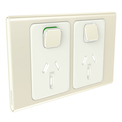 clipsal s3025c ce double switched socket outlet 10a skin only crowne