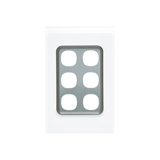 clipsal saturn series grid and plate assembly 6 gang 4036vh pw