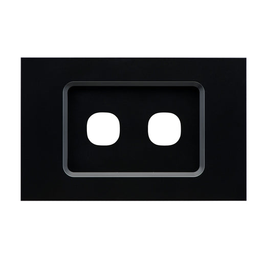 clipsal saturn zen grid plate assembly 2 gang black 30 series mechs