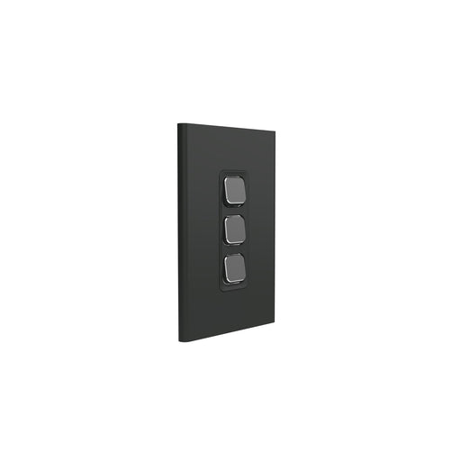 clipsal s3043c sh 3 gang switch plate skin only silver shadow