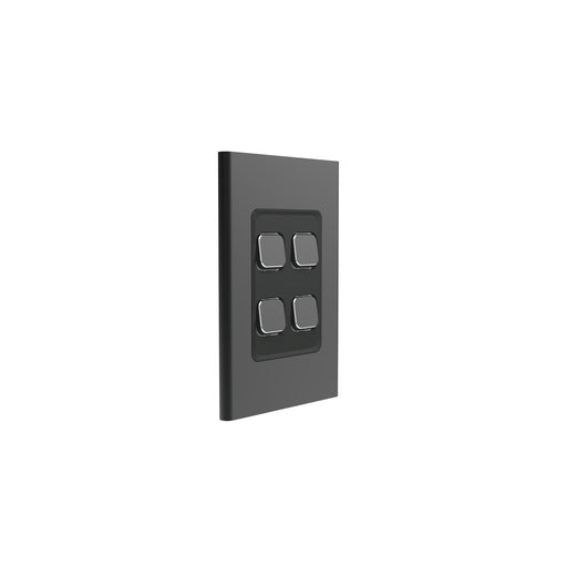 clipsal s3044c sh 4 gang switch plate skin only silver shadow