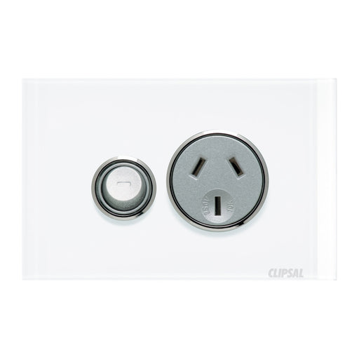 clipsal saturn series switched socket single 10a 4015 pw