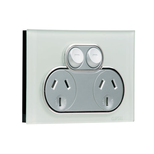 clipsal saturn series switched socket twin 10a 250v 4025 om