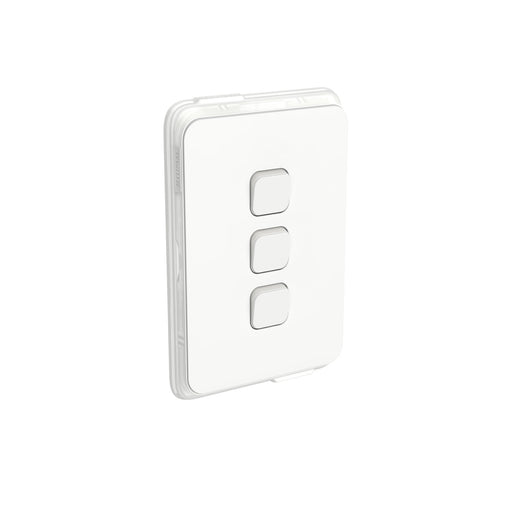 clipsal 3043v44 vw 3 gang switch 10a vertical ip44 vivid white