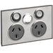 clipsal saturn series socket outlet 10a twin less extra switch 4025xua hs