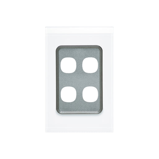 clipsal saturn series grid and plate assembly 4 gang 4034vh pw