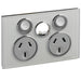 clipsal saturn series socket outlet 10a twin less extra switch 4025xua pw