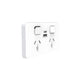 clipsal iconic double power point outlet with dual a c usb vivid white