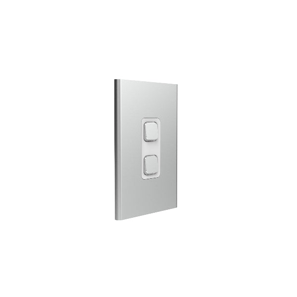 clipsal s3042c sv 2 gang switch plate skin only silver