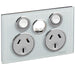 clipsal saturn series socket outlet 10a twin less extra switch 4025xua om