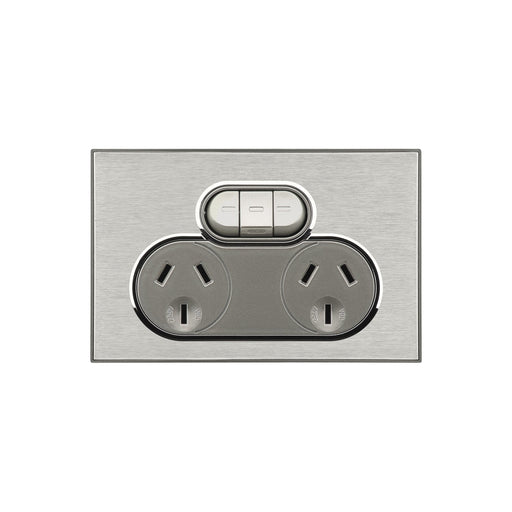 clipsal saturn series switched socket twin extra switch 4025x hs