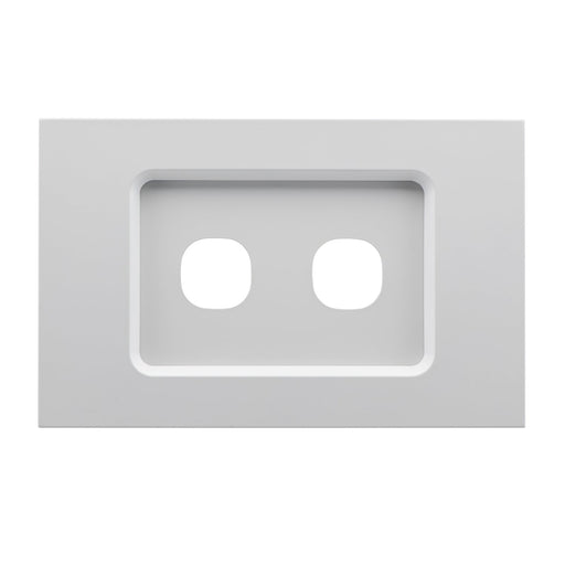 clipsal saturn zen grid plate assembly 2 gang white 30 series mechs
