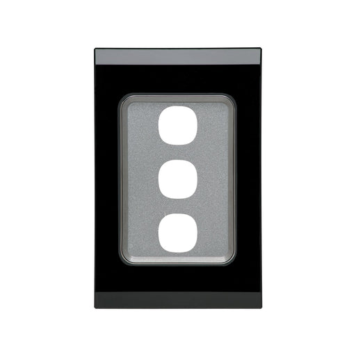 clipsal saturn series grid and plate assembly 3 gang 4033vh eb