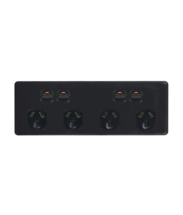 Flat Cat - Power Point Switched 4 Gang 10A Flush Mount with Custom Mounting Bracket