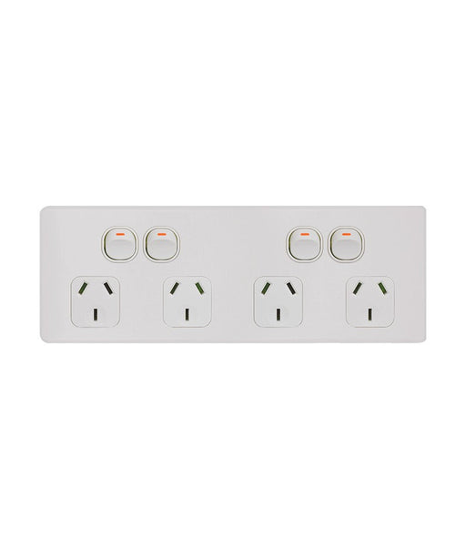 Flat Cat - Power Point Switched 4 Gang 10A Flush Mount with Custom Mounting Bracket