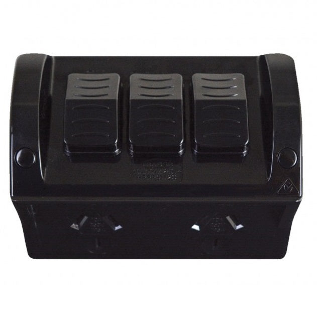Trader Hippo Weatherproof Twin Powerpoint With Extra Switch