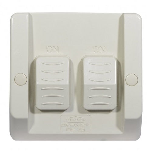 Trader Hippo Weatherproof 2 Gang Switch
